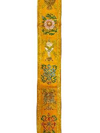 Tibetan Cochin Brocade Wall Hanging With Embroidered Ashtamangala