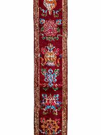 Tibetan Cochin Brocade Wall Hanging With Embroidered Ashtamangala