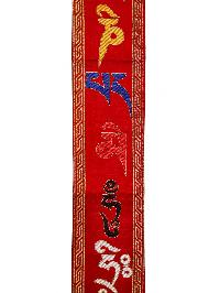 Tibetan Cochin Brocade Wall Hanging With Embroidered Om Mani Padme Hum