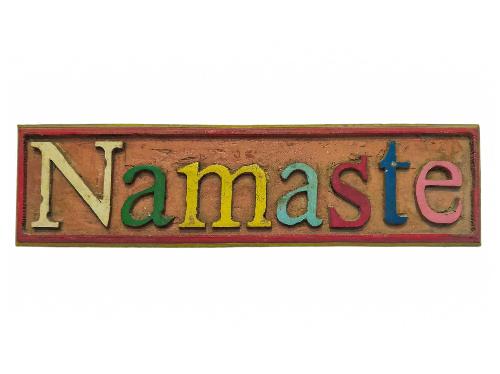 [namaste Carved], Handmade Wall Hanging, [painted]