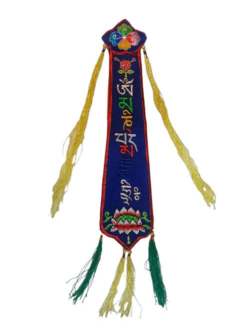 Tibetan Cochin Brocade Tie With Embroidered Mantra