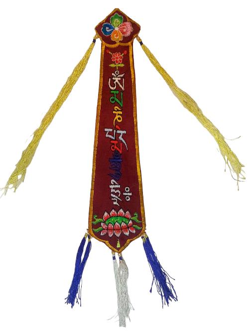 Tibetan Cochin Brocade Tie With Embroidered Mantra