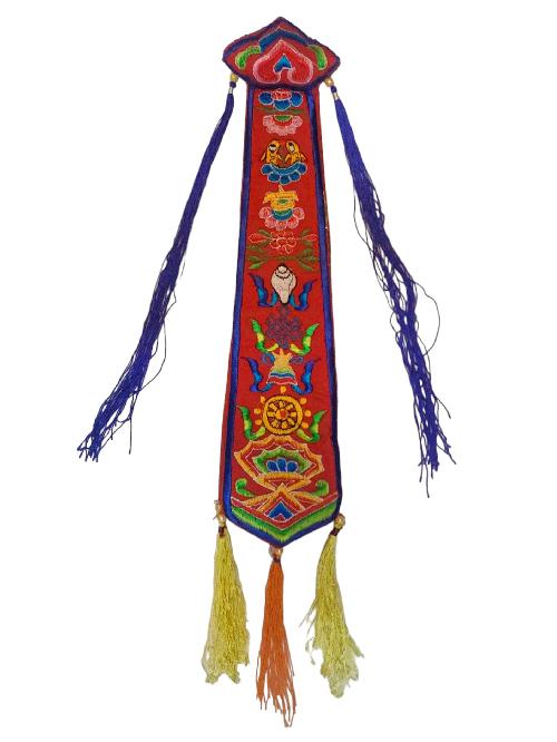 Tibetan Cochin Brocade Tie With Embroidered Mantra