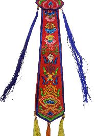 Tibetan Cochin Brocade Tie With Embroidered Mantra