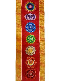 Tibetan Cochin Brocade Wall Hanging With Embroidered 7 Chakra