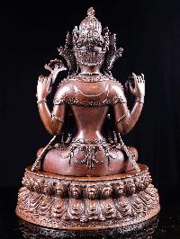 [chenrezig], Buddhist Handmade Statue, Chocolate Oxidized