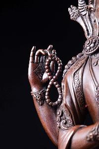 [chenrezig], Buddhist Handmade Statue, Chocolate Oxidized