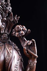 [chenrezig], Buddhist Handmade Statue, Chocolate Oxidized