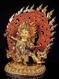 [vajrapani], Buddhist Handmade Statue, [full Gold Plated], [face Painted]