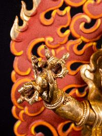 [vajrapani], Buddhist Handmade Statue, [full Gold Plated], [face Painted]