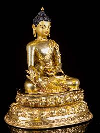 [medicine Buddha], Buddhist Handmade Statue, [full Gold Plated], [face Painted]