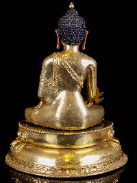 [medicine Buddha], Buddhist Handmade Statue, [full Gold Plated], [face Painted]