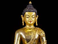 [medicine Buddha], Buddhist Handmade Statue, [full Gold Plated], [face Painted]