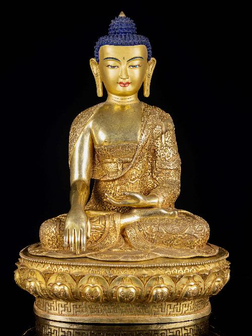 [shakyamuni Buddha], Buddhist Handmade Statue, [full Gold Plated], [face Painted]