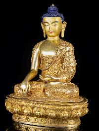 [shakyamuni Buddha], Buddhist Handmade Statue, [full Gold Plated], [face Painted]