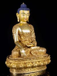 [shakyamuni Buddha], Buddhist Handmade Statue, [full Gold Plated], [face Painted]