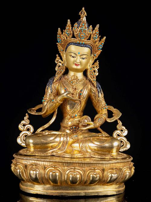 [vajrasattva], Buddhist Handmade Statue, [full Gold Plated], [face Painted]