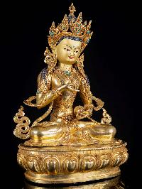 [vajrasattva], Buddhist Handmade Statue, [full Gold Plated], [face Painted]