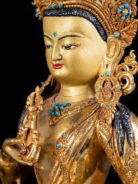 [vajrasattva], Buddhist Handmade Statue, [full Gold Plated], [face Painted]