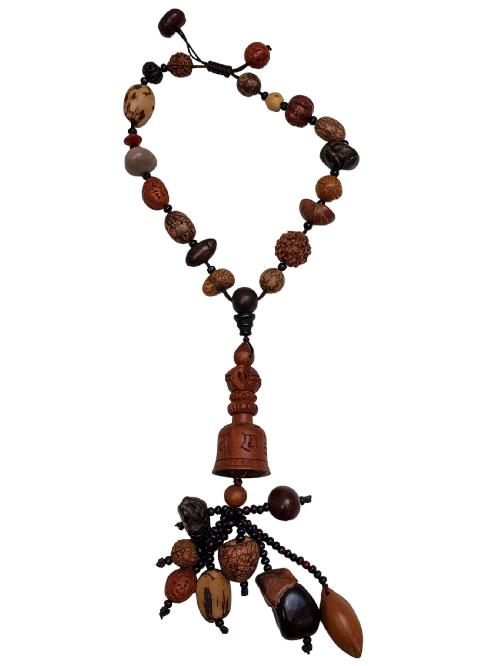 Prayer Bead Mala/necklace With Bell, For Cars And Home