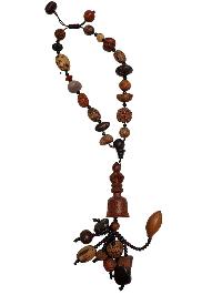 Prayer Bead Mala/necklace With Bell, For Cars And Home