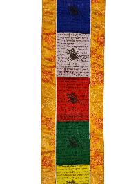 Tibetan Cochin Brocade Wall Hanging With Embroidered Double Dorje