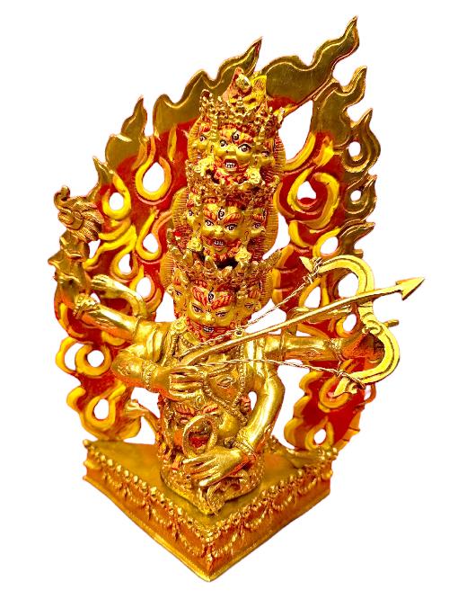 [rahula],  Handmade Buddhist Statue,  Full Gold Plated Painted Face