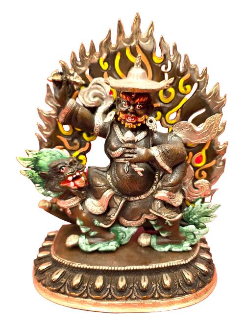 [dorje Legpa],  Handmade Buddhist Statue, Silver  Plated Oxidized 