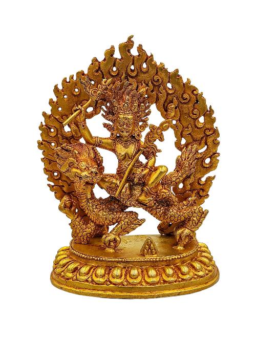 [white Jambhala], Buddhist Handmade Statue, [full Gold Plated], [high Quality]