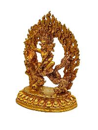 [white Jambhala], Buddhist Handmade Statue, [full Gold Plated], [high Quality]