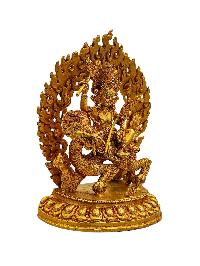 [white Jambhala], Buddhist Handmade Statue, [full Gold Plated], [high Quality]