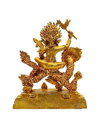 [white Jambhala], Buddhist Handmade Statue, [full Gold Plated], [high Quality]