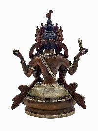 [prajnaparamita], Buddhist Handmade Statue, [silver And Chocolate Oxidized], [painted Face], [high Quality]