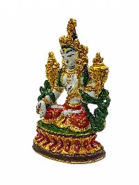 [white Tara], Buddhist Miniature Statue, [high Quality], [traditional Color Finishing], [high Quality]