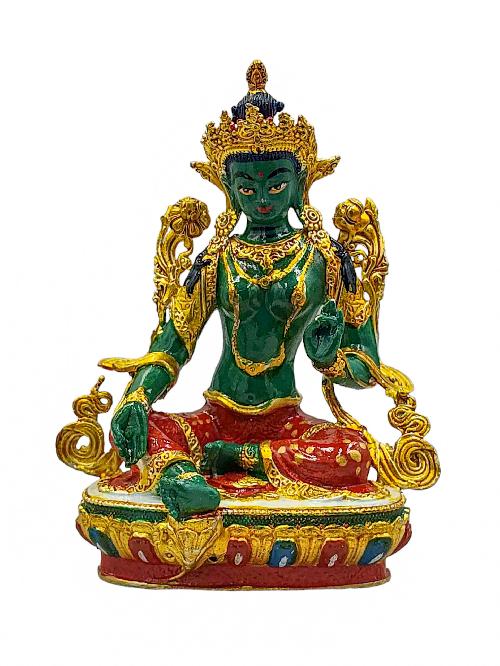 [green Tara], Buddhist Miniature Statue, [high Quality], [traditional Color Finishing], [high Quality]