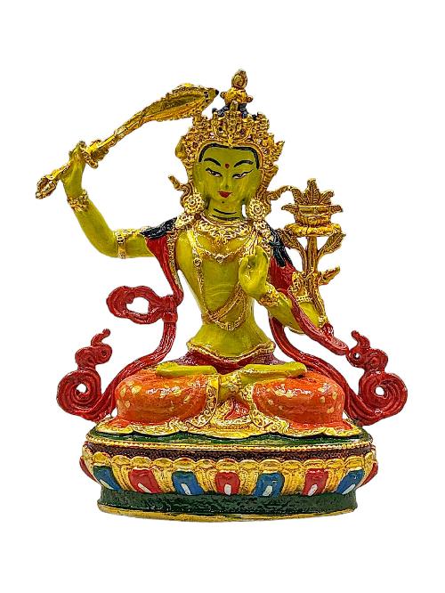 [manjushri], Buddhist Miniature Statue, [high Quality], [traditional Color Finishing], [high Quality]