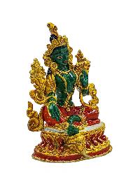 [green Tara], Buddhist Miniature Statue, [high Quality], [traditional Color Finishing], [high Quality]