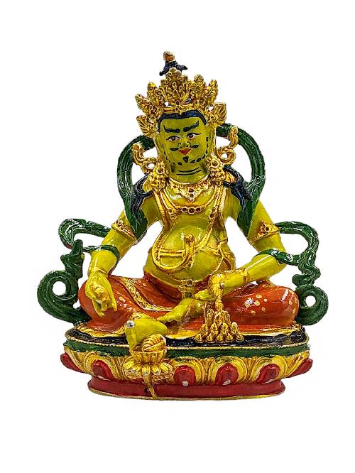 [yellow Jambhala], Buddhist Miniature Statue, [high Quality], [traditional Color Finishing], [high Quality]