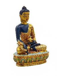 [medicine Buddha], Buddhist Miniature Statue, [high Quality], [traditional Color Finishing], [high Quality]