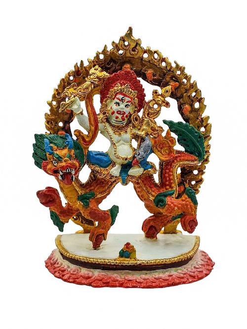 [white Jambhala], Buddhist Miniature Statue, [high Quality], [traditional Color Finishing], [high Quality]