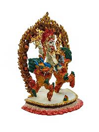 [white Jambhala], Buddhist Miniature Statue, [high Quality], [traditional Color Finishing], [high Quality]