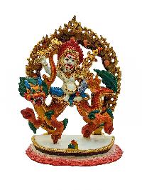 [white Jambhala], Buddhist Miniature Statue, [high Quality], [traditional Color Finishing], [high Quality]