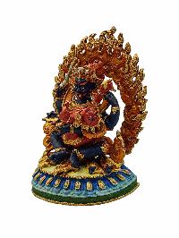 [mahakala Four Arms], Buddhist Miniature Statue, [high Quality], [traditional Color Finishing], [high Quality]