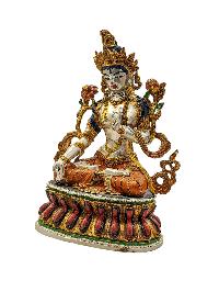 [white Tara], Buddhist Miniature Statue, [high Quality], [traditional Color Finishing], [high Quality]