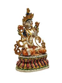 [white Tara], Buddhist Miniature Statue, [high Quality], [traditional Color Finishing], [high Quality]