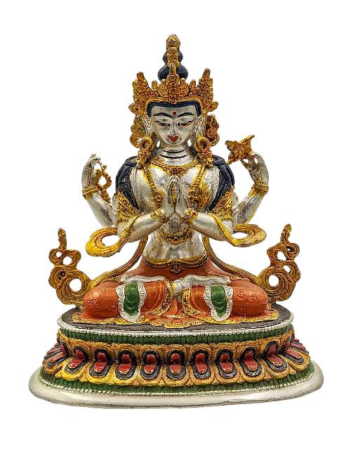 [chenrezig], Buddhist Miniature Statue, [high Quality], [traditional Color Finishing], [high Quality]