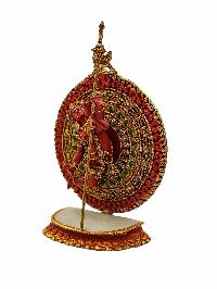 [akash Yogini], Buddhist Round Miniature Statue, [partly Gold Plated]