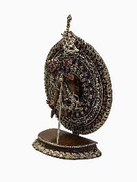 [akash Yogini], Buddhist Round Miniature Statue, [chocolate Silver Plated]