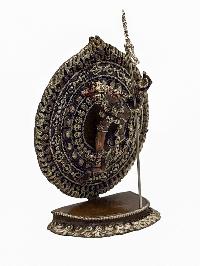 [akash Yogini], Buddhist Round Miniature Statue, [chocolate Silver Plated]