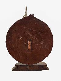 [akash Yogini], Buddhist Round Miniature Statue, [chocolate Silver Plated]